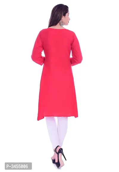 Rayon Red Updown ALine Kurta-thumb2