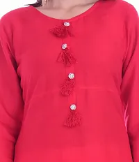 Rayon Red Updown ALine Kurta-thumb4