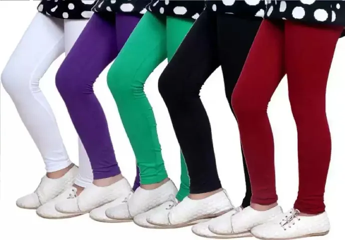 Tik Tok Wears Girls' Skinny Fit Leggings (Pack of -5)