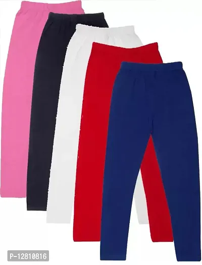 Fabulous Multicoloured Cotton Solid Leggings For Girls Pack Of 5
