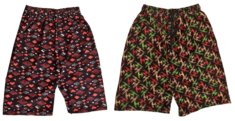 Stylish Multicoloured Cotton Printed Bermuda for Boys Pack of 2