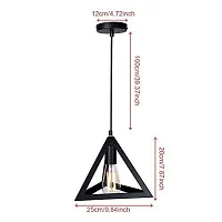 Multy Rays Vintage Black Metal Triangle Shape Hanging Pendant Ceiling Light Lamp Industrial Retro Country Style-thumb2