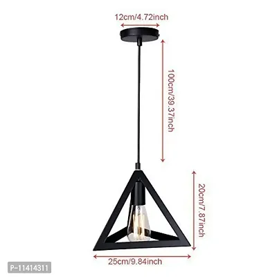 Multy Rays Vintage Black Metal Triangle Shape Hanging Pendant Ceiling Light Lamp Industrial Retro Country Style-thumb3