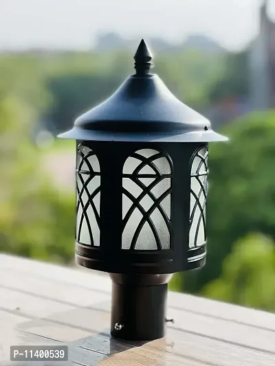 Multy Rays Outdoor Beautiful Black Gate/Pillar/Garden Light Without Bulb ( B22 Holder)-thumb2