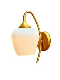 Multy Rays Decorative Wall Sconce Golden Band and White Glass with Colour Changing Bulb, (E27 Holder)-AC-thumb1