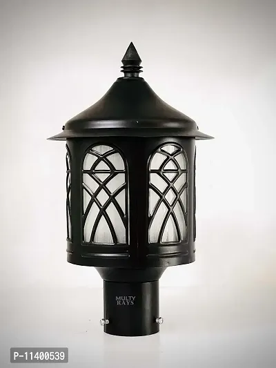 Multy Rays Outdoor Beautiful Black Gate/Pillar/Garden Light Without Bulb ( B22 Holder)-thumb0