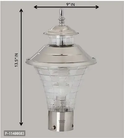 MULTY RAYS Waterproof Unbreakable Outdoor gate/Garden/Pillar/Park Light Without Bulb,B22 Holder, (Pack of 1) Large-thumb4