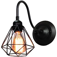 Multy Rays Diamond Cadge Wall Light with 4 Watts led Filament Bulb for Bedroom/Living Room/Home Decor , Metal-thumb1