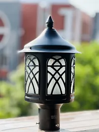 Multy Rays Outdoor Beautiful Black Gate/Pillar/Garden Light Without Bulb ( B22 Holder)-thumb2