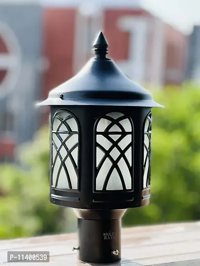 Multy Rays Outdoor Beautiful Black Gate/Pillar/Garden Light Without Bulb ( B22 Holder)-thumb3