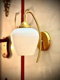 Multy Rays Decorative Wall Sconce Golden Band and White Glass with Colour Changing Bulb, (E27 Holder)-AC-thumb2