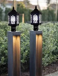 Multy Rays Outdoor Beautiful Black Gate/Pillar/Garden Light Without Bulb ( B22 Holder)-thumb3