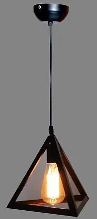 Multy Rays Vintage Black Metal Triangle Shape Hanging Pendant Ceiling Light Lamp Industrial Retro Country Style-thumb1