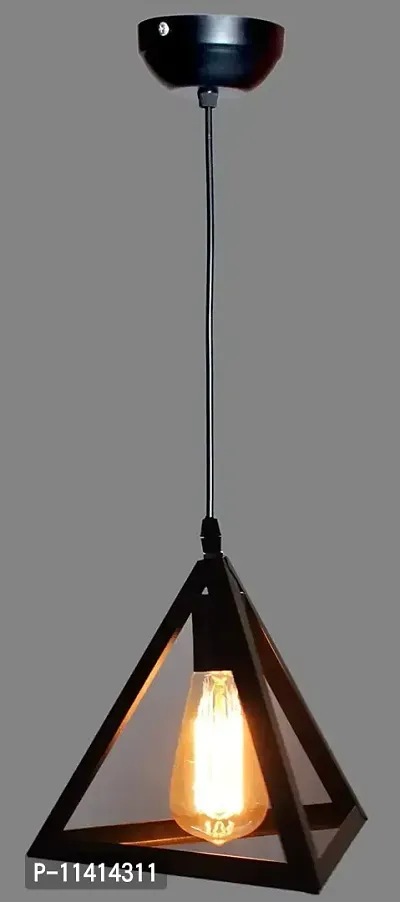 Multy Rays Vintage Black Metal Triangle Shape Hanging Pendant Ceiling Light Lamp Industrial Retro Country Style-thumb2