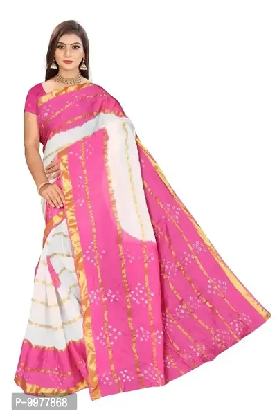 Green And Yellow Printed Art Silk Bandhani Saree | Cotton saree designs,  Saree designs, Cotton saree
