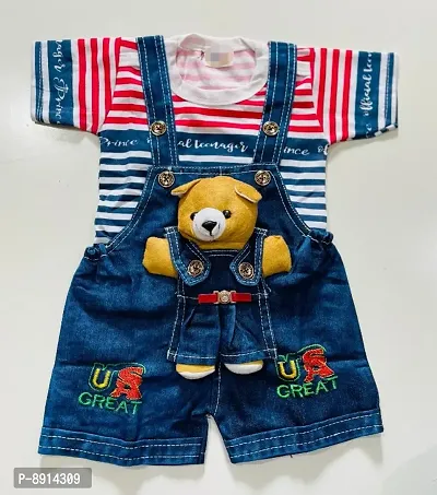 Fancy Denim Dungarees for Baby Boy-thumb0