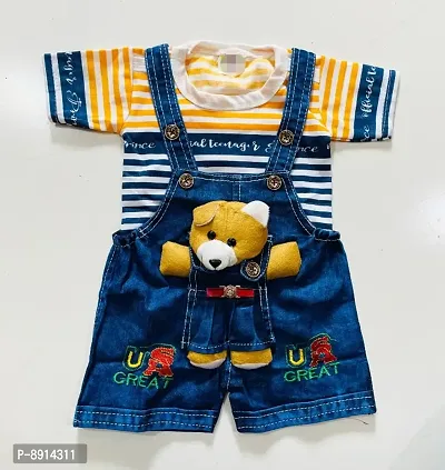 Fancy Denim Dungarees for Baby Boy-thumb0