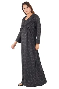 Divya Fashion Mart Women's Printed Sinkar Cotton Full Sleeve Nightwear Nighty Maxi Gown-thumb1