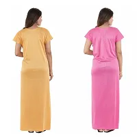 Trendy Hosiery Cotton Half Sleeves Women's Feeding Nightdress Nighty Pack of 2- SP1015-thumb1