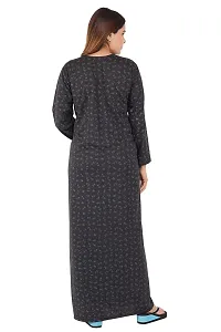 Divya Fashion Mart Women's Printed Sinkar Cotton Full Sleeve Nightwear Nighty Maxi Gown-thumb3