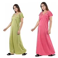 Trendy Hosiery Cotton Half Sleeves Women's Feeding Nightdress Nighty Pack of 2- SP1015-thumb2