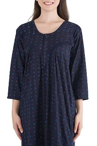 Trendy Printed Sinkar Cotton Full Sleeves Women's Nightdress Nighty Pack of 1- SP1001-thumb3