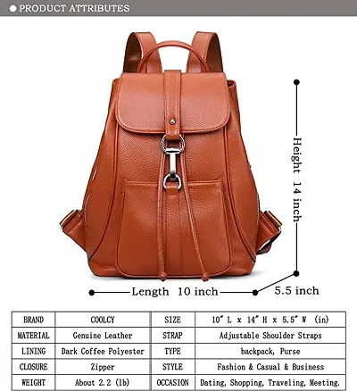 Banuce Full Grain Italian Leather Convertible Backpack Purse for Women–  backpacks4less.com