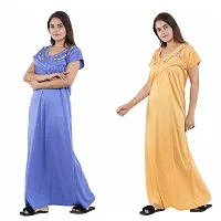 Trendy Hosiery Cotton Half Sleeves Women's Feeding Nightdress Nighty Pack of 2- SP1015-thumb2