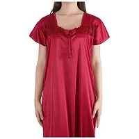 Trendy Kinri Satin Half Sleeves Women's Nightdress Nighty Pack of 1- SP1009-thumb3