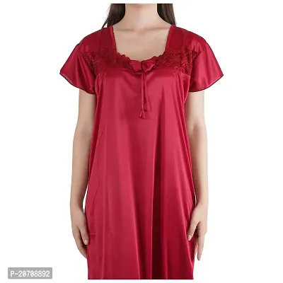 Trendy Kinri Satin Half Sleeves Women's Nightdress Nighty Pack of 1- SP1009-thumb4