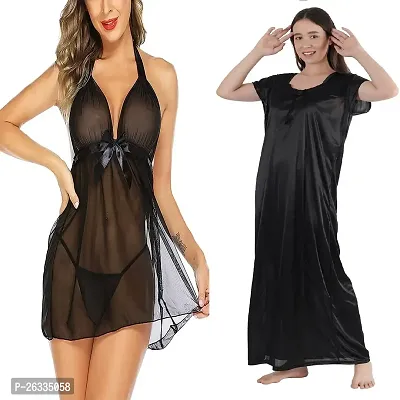 Divya Fashion Women's Nightwear  Sleepwear Babydoll and Nighty Night Dress for Women Pack of 2