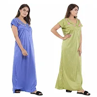 Trendy Hosiery Cotton Half Sleeves Women's Feeding Nightdress Nighty Pack of 2- SP1015-thumb2