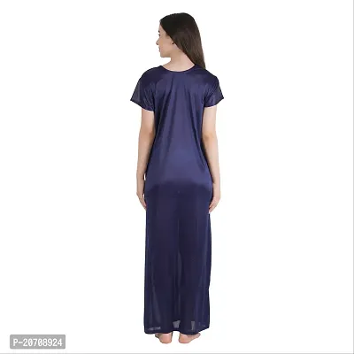 Trendy Satin Half Sleeves Women's Nightdress Nighty Pack of 1- SP1011-thumb2