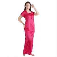 Trendy Kinri Satin Half Sleeves Women's Nightdress Nighty Pack of 1- SP1009-thumb2