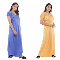 Trendy Hosiery Cotton Half Sleeves Women's Feeding Nightdress Nighty Pack of 2- SP1015-thumb4