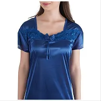 Trendy Kinri Satin Half Sleeves Women's Nightdress Nighty Pack of 1- SP1009-thumb3