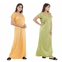 Trendy Hosiery Cotton Half Sleeves Women's Feeding Nightdress Nighty Pack of 2- SP1015-thumb2