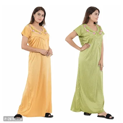 Trendy Hosiery Cotton Half Sleeves Women's Feeding Nightdress Nighty Pack of 2- SP1015-thumb3