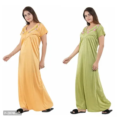 Trendy Hosiery Cotton Half Sleeves Women's Feeding Nightdress Nighty Pack of 2- SP1015-thumb5