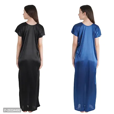 Trendy Kinri Satin Half Sleeves Women's Nightdress Nighty Pack of 2-thumb2