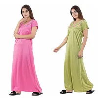 Trendy Hosiery Cotton Half Sleeves Women's Feeding Nightdress Nighty Pack of 2- SP1015-thumb2