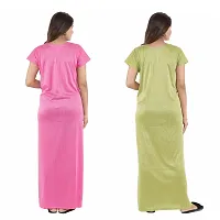 Trendy Hosiery Cotton Half Sleeves Women's Feeding Nightdress Nighty Pack of 2- SP1015-thumb1