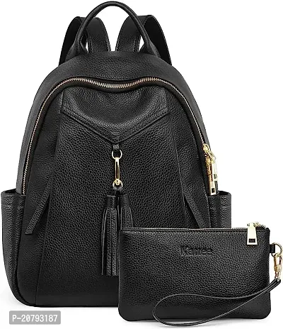 Snap Buckle Concealed Carry Leather Backpack - Gun Handbags
