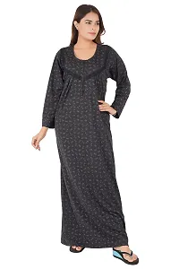 Divya Fashion Mart Women's Printed Sinkar Cotton Full Sleeve Nightwear Nighty Maxi Gown-thumb4