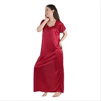 Trendy Kinri Satin Half Sleeves Women's Nightdress Nighty Pack of 1- SP1009-thumb4