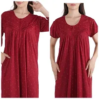 Trendy Printed Sinkar Cotton Half Sleeves Women's Nightdress Nighty Pack of 2- SP1004-thumb3