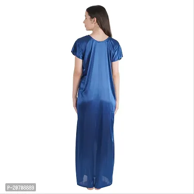 Trendy Kinri Satin Half Sleeves Women's Nightdress Nighty Pack of 1- SP1009-thumb2