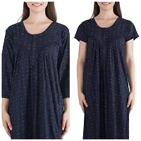 Trendy Printed Sinkar Cotton Half Sleeves Women's Nightdress Nighty Pack of 2- SP1004-thumb3