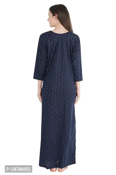 Trendy Printed Sinkar Cotton Full Sleeves Women's Nightdress Nighty Pack of 1- SP1001-thumb2