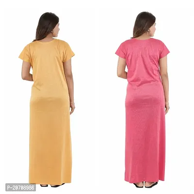 Trendy Hosiery Cotton Half Sleeves Women's Feeding Nightdress Nighty Pack of 2- SP1015-thumb2